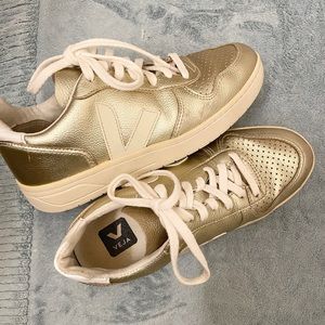 Metallic Veja V-10 Sneakers